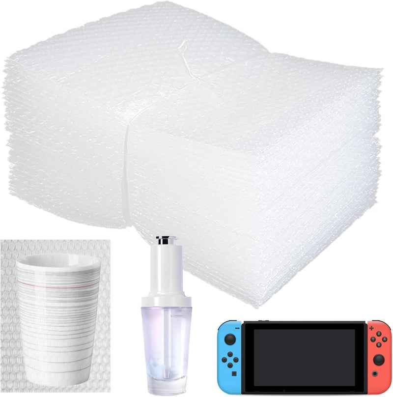 HANDRERLEE 50 Pcs Clear Bubble Out Bag 6x10Inch Clear Bubble Pouches Wrap for Packing, Double Walled Cushioning Bags for Moving, Shopping and Extra Protecting Fragile Item - Image 1